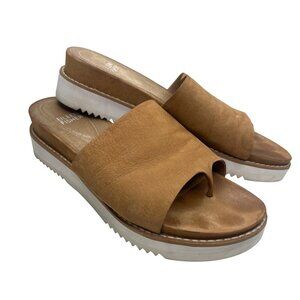 Eileen Fisher Touch Leather Flatform Sandal 7.5 Ladies Brown Color